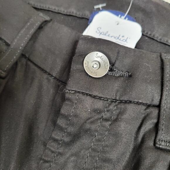 NWT Splendid High Waist Ankle Skinny Jeans Black Lace Hem 25 - Picture 2 of 7